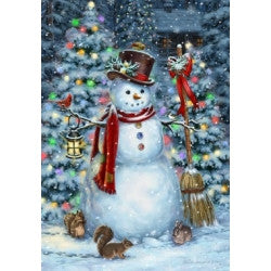 drapeau bonhomme de neige lumineux