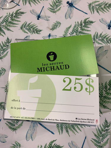 Certificat cadeaux 25$
