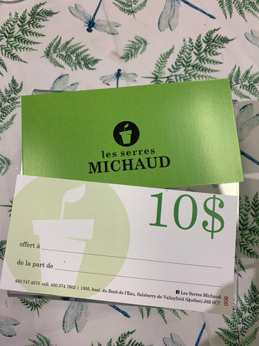 Certificat cadeaux 10$
