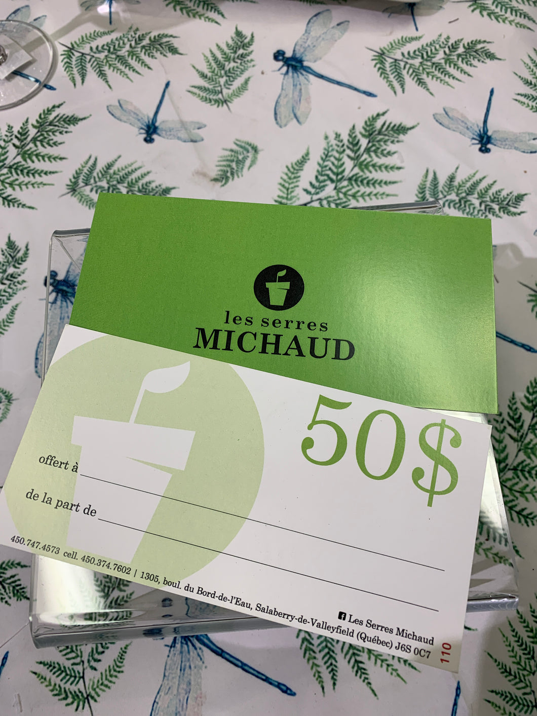 Certificat cadeaux 50$